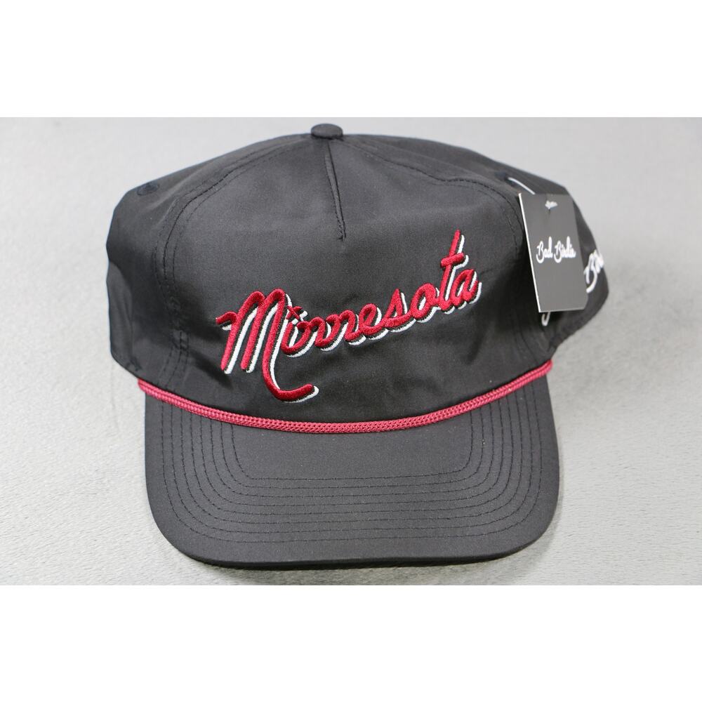 Bad Birdie Minnesota Snapback Golf Hat Black Red Rope Cap Adjustable NWT